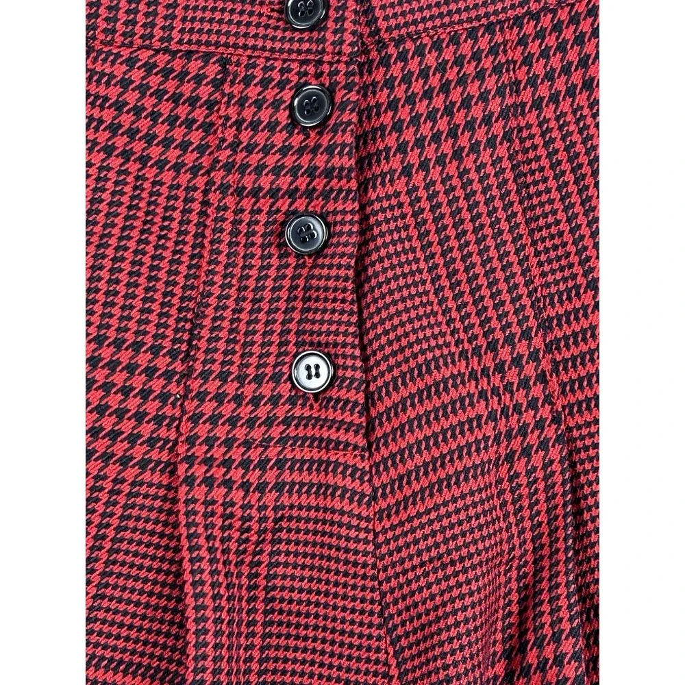 Vtg Y2K Miley Cyrus Max Azria Red Plaid Pleated Micro Mini Skirt Sz 11 Holiday‎